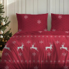 Vianočná flanelová posteľná bielizeň – červená s bielymi sobmi Šírka: 160 cm | Dĺžka: 200 cm