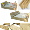 Pieskovisko - Drevený pieskovisko 120x120 zatvorené zložené (Drevený pieskovisko 120x120 zatvorené zložené)