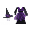 Fialový čarodejnícky karnevalový set pre deti - Šaty a klobúk (120 cm)