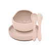 PETITE&MARS Set jedálenský silikónový TAKE&MATCH 3 ks Desert Sand 6m+ VP-F171129