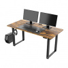 Pracovný stôl, elektricky nastaviteľná výška, hnedá doska, 160x75 cm, 74-116 cm, UPLIFT, s XXL podložkou pod myš, ULTRADESK