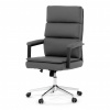 Autronic Židle kancelářská, šedá ekokůže, kříž kov chromový, houpací mechanismus, čalouněné područky KA-D8104 GREY