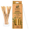 Pandoo Krátka koktejlová bambusová slamka s čistiacou kefkou sada 12 ks