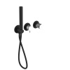 SAPHO Podomietková sprchová batéria ULTRATAP s ručnou sprchou, 2 výstupy, čierny mat/chróm UT045TBC