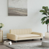 vidaXL Posteľ pre psa krémový 90x53x30 cm látka - Krémová - 89148-43480