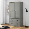 Šatník VIGO sivý 90x55x176 cm masívna borovica-ForU-353165