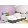 Interbeds Jednolôžková posteľ Lili3 Biela pre teenagerov 200x90 s matracom, rozkladacia - grafitová