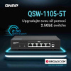 QNAP switch QSW-1105-5T (5x 2,5GbE port, pasiv. chladenie, 100M/1G/2,5G, Broadcom Chipset) (QSW-1105-5T)