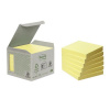Recyklované Z-bločky Post-it, 76x76 mm, žlté, 6 ks
