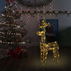 shumee Vianočná dekorácia so sobom 90 LED 60x16x100 cm akryl