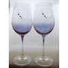 LsG-Crystal Skleničky na víno svatební 6 x Swarovski krystal dekor srdce dárkové balení satén HG-507 450ml 2 Ks.
