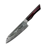 IZMAEL Damaškový kuchynský nôž Yoru Santoku/Červená/Modrá 18.2 cm