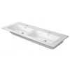 Duravit ME by Starck - Dvojumývadlo nábytkové, 130x49 cm, s prepadom, s 2 otvormi na batérie, WonderGliss, biela 23361300001