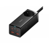 Baseus GaN3 Pro rýchlonabíjací stolný adaptér 2x USB-C + 2x USB-A + AC 100W 1,5 m kábel čierny