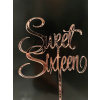 TOPPER NA NARODENINOVÝ TORT SWEET SIXTEEN 16. NARODENINY ROSE GOLD RUŽOVÉ ZLATO