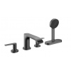 Hansgrohe Vivenis - Batéria na okraj vane, 4-otvorová inštalácia, sBox, kefovaný čierny chróm 75444340