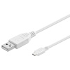 PremiumCord Kabel micro USB 2.0, A-B 0,5m, bílá (ku2m05fw)