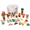Drevené kocky vo vedre, 36 ks, Dobrodružstvo na farme Adam Toys 5907554445736