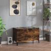 vidaXL Skrinka na platne dymový dub 74,5x38x48 cm kompozitné drevo - Hnedá - 14300-155954