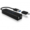 ICY BOX IB-HUB1419-LAN USB 3.2 Gen 1 (3.1 Gen 1) Type-A Čierna (IB-HUB1419-LAN)