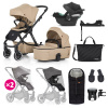 PETITEMARS PETITE&MARS Kočík kombinovaný ICON 2v1 Mocha Beige XXL AIR + CYBEX Aton B2 i-Size + základňa