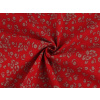 Stoklasa Bavlněná látka / plátno s řidší vazbou květinky METRÁŽ - 1 červená