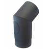 Koleno dymové 130 mm/45 °, s čis. otvorom, hrubostenné 1,5 mm, čierne
