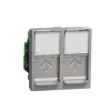 Schneider Electric Unica Dátová zásuvka 2xRJ45 Kat.5e UTP, 2 moduly, Aluminium