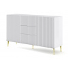 ARTBm Komoda RAVENNA B 2D3S 150 | biela matná Prevedenie: Biela matná / zlaté nohy