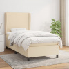 vidaXL Posteľný rám boxsping s matracom krémový 80x200 cm látka - Krémová - 67048-21841