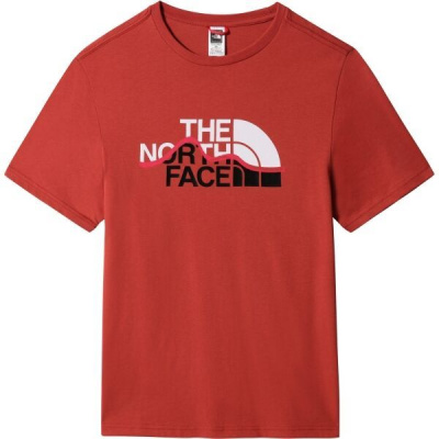 The North Face S/S MOUNT LINE TEE červená,biela,čierna Pánske tričko M