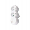 Solight Rozbočovač s USB A+C nabíjačkou, 2 x 10A, biely (P100USBC)