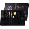 OEM 24-dielna sada príborov Elegant-Zlatá/Zelená KP26406