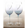 LsG-Crystal Skleničky na víno svatební 10 x Swarovski krystal dekor srdce dárkové balení satén HG-6201 450 ml 2 Ks.