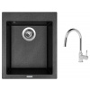Set Sinks CUBE 410 Metalblack + batéria Sinks MIX 35 P chróm