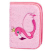 Chlpatý školský peračník Baagl classic s dvoma chlopňami Flamingo