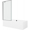 Mexen Cube obdĺžniková vaňa 180 x 80 cm s plášťom a 1-krídlovou zástenou 90 cm, čierny vzor - 550518080X9509007070