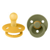 BIBS Colour cumlíky z prírodného kaučuku 2ks - veľkosť 1,Honey Bee / Olive