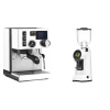 Rancilio Silvia BC PID, white + Eureka Helios 65, white