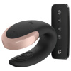 Satisfyer Double Love - smart, rádio párový vibrátor (čierny)