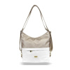 Dámska kabelka cez rameno Zellia Zlb275 v bielo-bronzovej farbe, ktorú možno premeniť na batoh, 30 x 30 x 11 cm
