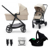KINDERKRAFT Kočárek kombinovaný 3v1 Newly Sand beige + Mink PRO (KSNEWL00BEG300I)