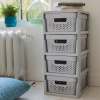 Ažúrový regál so 4 zásuvkami Infinity Grey 30 x 36 x 69 cm CURVER