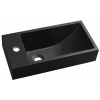 Sapho ARIANA liaty mramor umývadlo 50x25cm, batéria vľavo, čierna mat SM012B