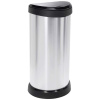 Curver DECO Bin 240641 odpadkový kôš, 40 l, (š x v x h) 335 x 685 x 285 mm, strieborná, čierna, 1 ks; 240641