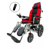 Zoela 6005AR Elektrický skládací vozík s automatickým polohováním nohou i opěrky Stříbrný rám: Červené polstrování