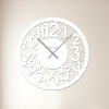 drevo zivota Nástěnné hodiny S ČÍSLY Farebný dekor: Bílá, Farba ručičiek: Stříbrné, Velikost hodin: 40x40