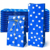 PAPIEROVÉ TAŠKY S BODKAMI MODRÉ 10x6x26cm EKO na SLADKOSTI Narodeniny