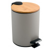 Siko Spirella pedálový odpadkový koš ADONIS šedohnědá ocel bambusové víko 3 L 10.00005