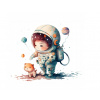 CUKROVÁ TLAČ jedlý obrázok na tortu Cukrová hmota Astronaut Vesmír 2 + MENO